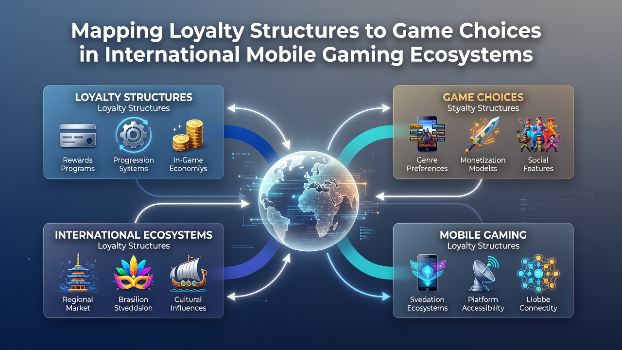 Visual representation of loyalty program tiers mapped against mobile game categories across global markets