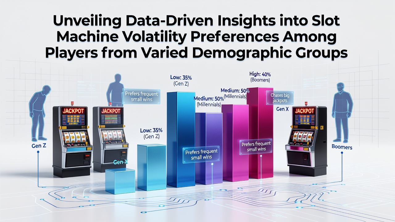 Data visualization showing slot machine volatility preferences across different player age groups and regions
